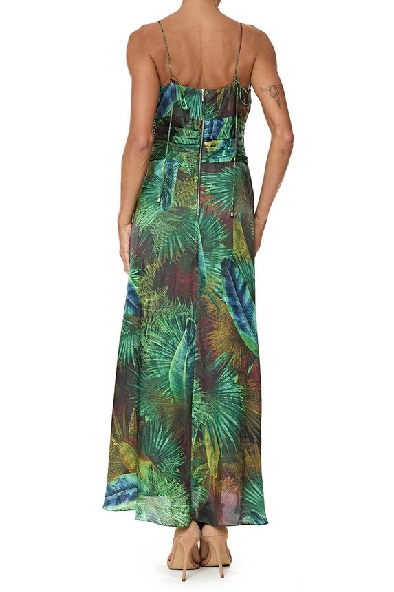 Vestido Longo Cetim Estampado - DG76899 Essential Collection