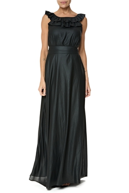 Vestido Longo Cetim Preto