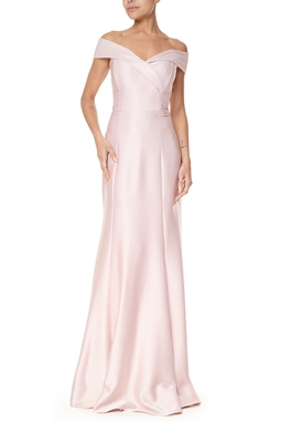 Vestido Longo Cetim Rosa