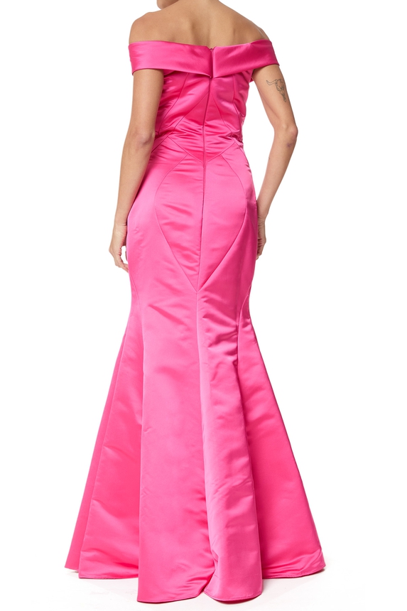 Vestido Longo Cetim Rosa - DG75786 Thays Temponi