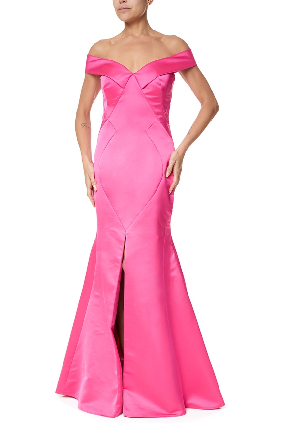 Vestido Longo Cetim Rosa - DG75786 Thays Temponi