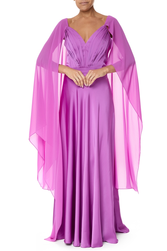 Vestido Longo Cetim Roxo - DG75939 Blessed