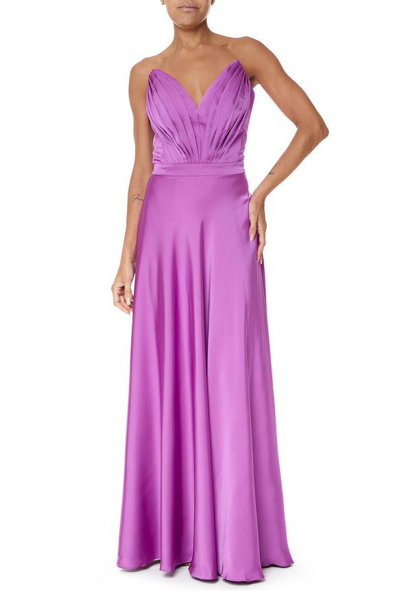 Vestido Longo Cetim Roxo - DG75939 Blessed