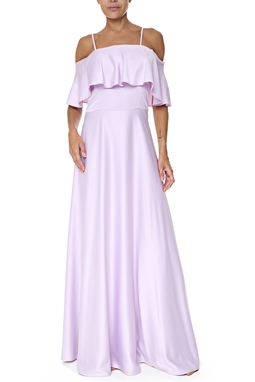Vestido Longo Cetim Roxo
