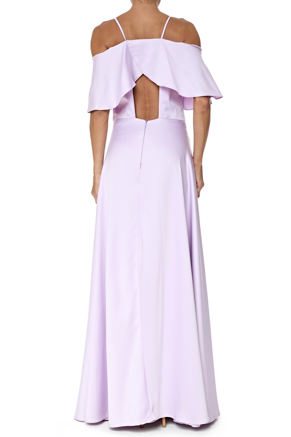 Vestido Longo Cetim Roxo - DG76526 Essential Collection
