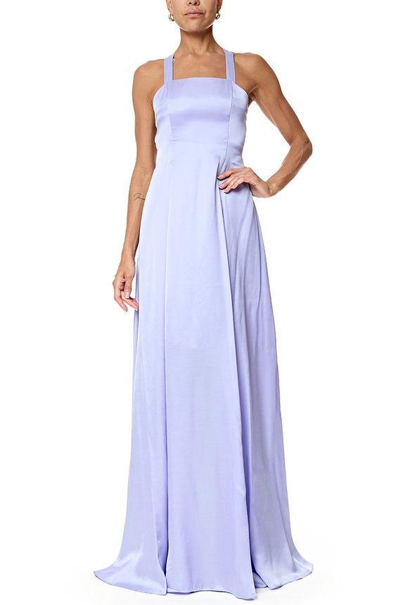 Vestido Longo Cetim Roxo - DG76902 Kika Simonsen