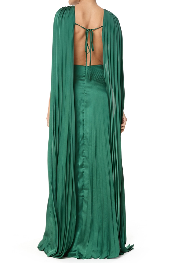Vestido Longo Cetim Verde - DG75592 Essential Collection