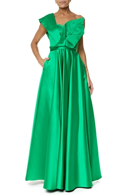 Vestido Longo Cetim Verde