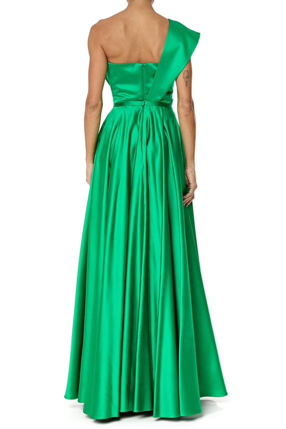 Vestido Longo Cetim Verde - DG76111 Prime Collection