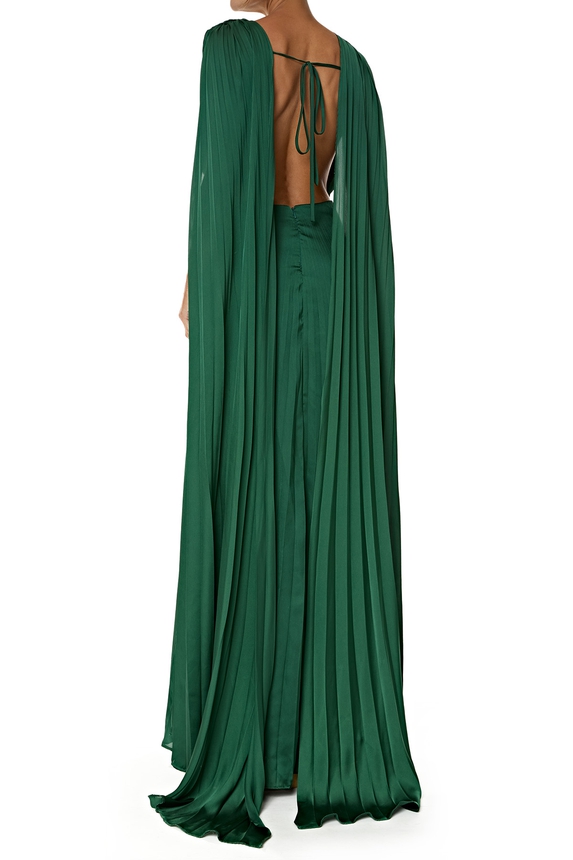 Vestido Longo Cetim Verde - DG76288 Essential Collection