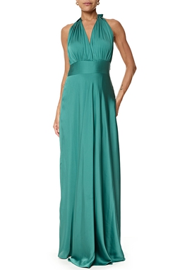 Vestido Longo Cetim Verde
