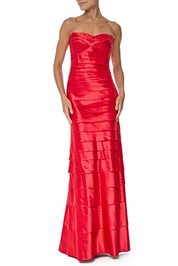 Vestido Longo Cetim Vermelho