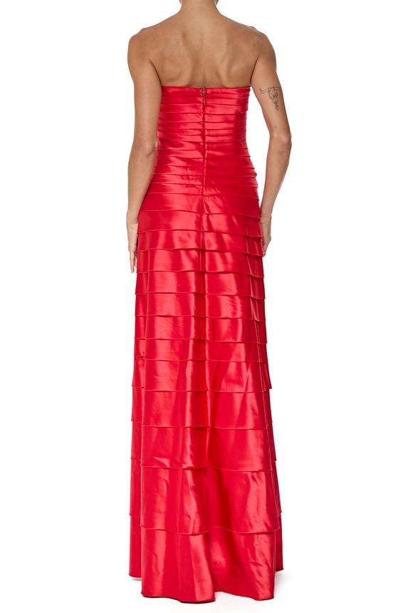 Vestido Longo Cetim Vermelho - DG76477 BCBG