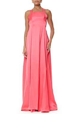 Vestido Longo Cetim Vermelho