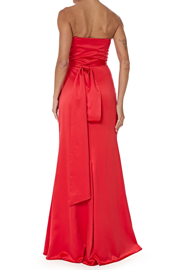 Vestido Longo Cetim Vermelho - DG76938 Charity