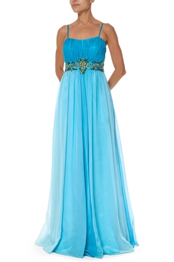 Vestido Longo Chiffon Azul
