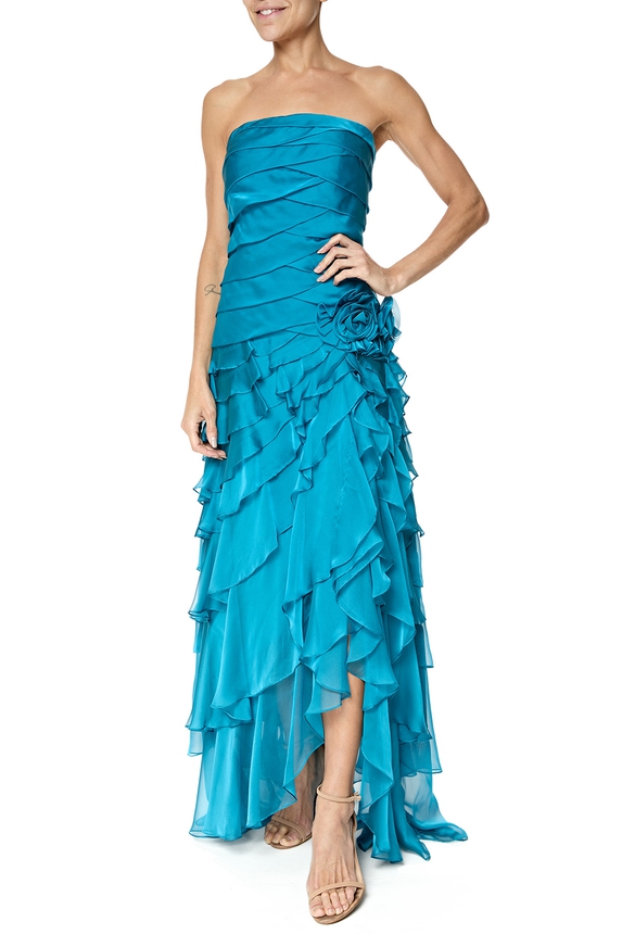 Vestido Longo Chiffon Azul - DG76358 Catarina Park