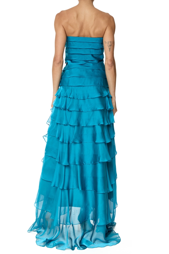 Vestido Longo Chiffon Azul - DG76358 Catarina Park