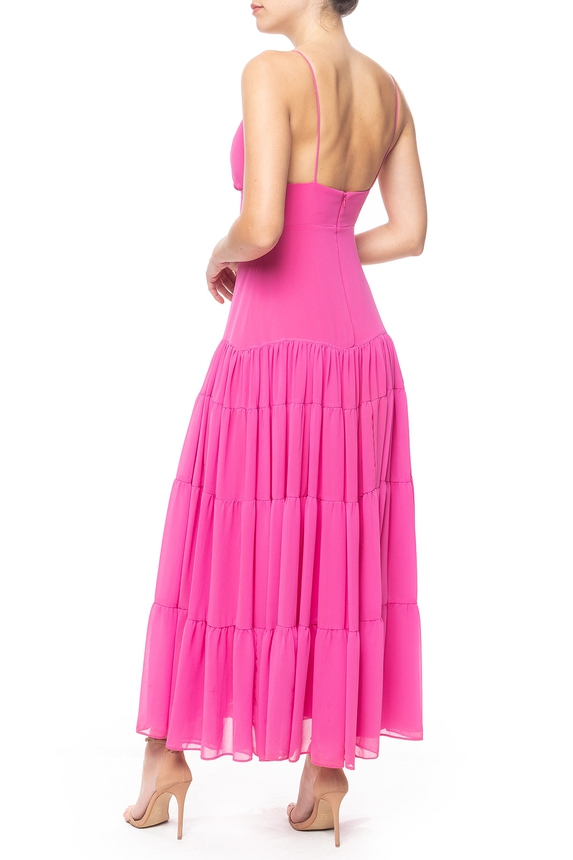Vestido Longo Chiffon Rosa - DG49637 Basic Collection