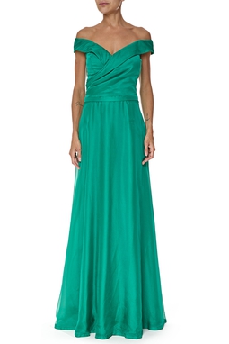 Vestido Longo Chiffon Verde