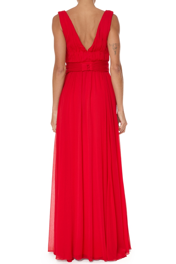 Vestido Longo Chiffon Vermelho - DG74479 Le Lis Blanc