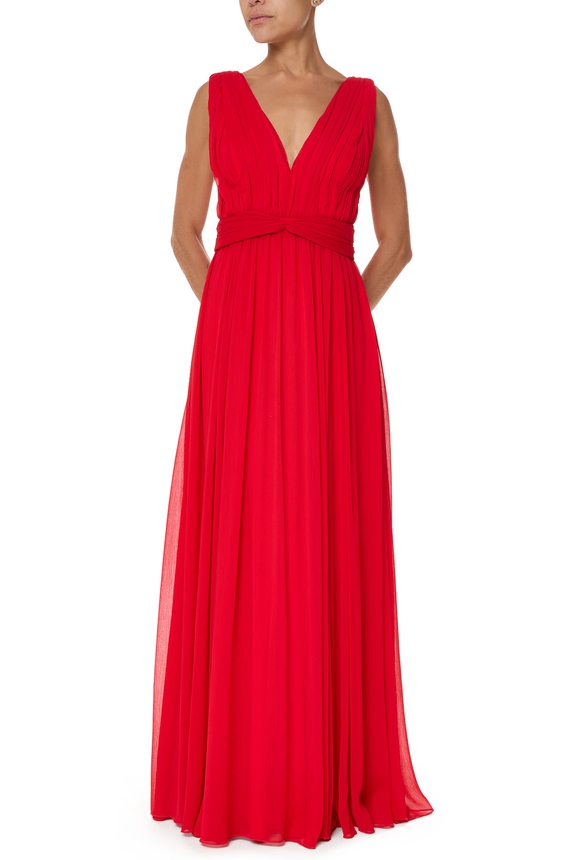 Vestido Longo Chiffon Vermelho - DG74479 Le Lis Blanc
