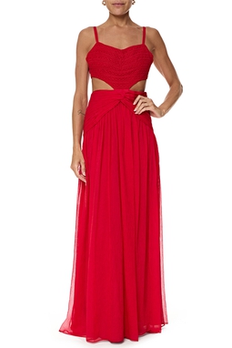Vestido Longo Chiffon Vermelho