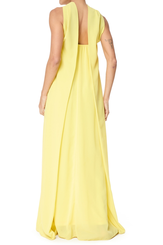 Vestido Longo Crepe Amarelo - DG75741 Essential Collection