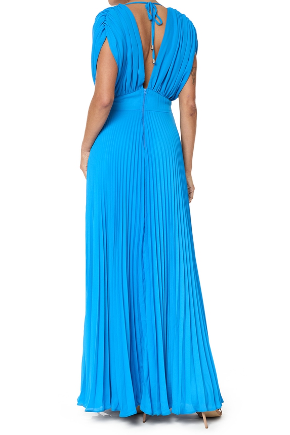Vestido Longo Crepe Azul - DG75910 Essential Collection
