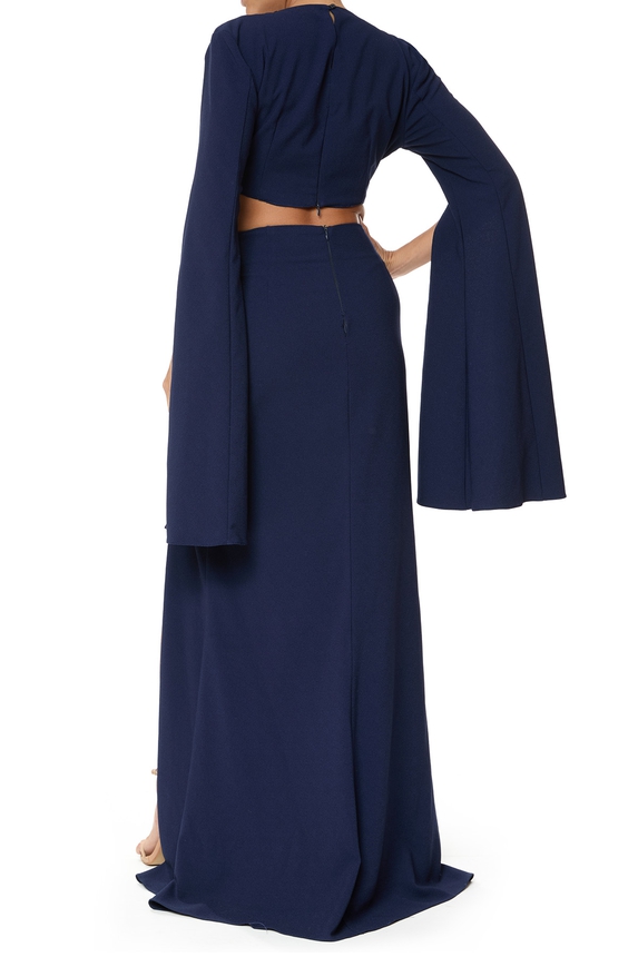 Vestido Longo Crepe Azul - DG75956 Iorane