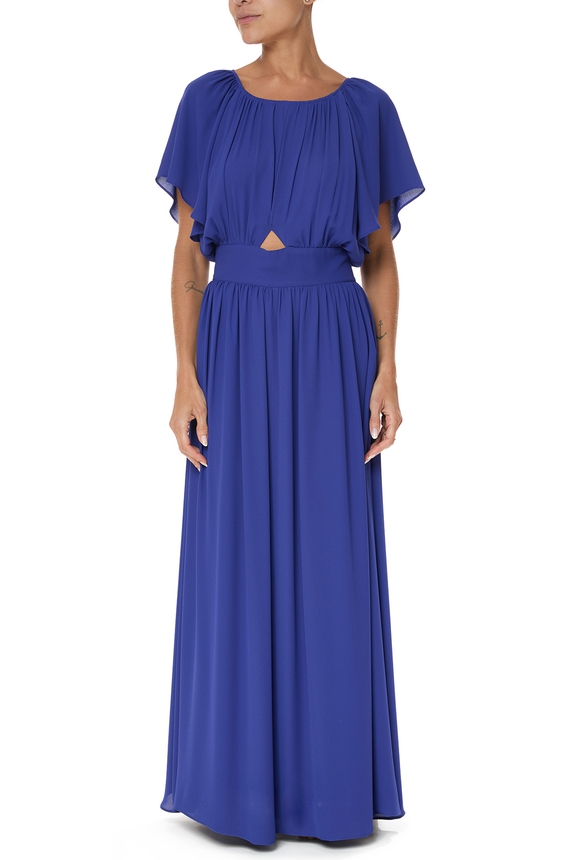 Vestido Longo Crepe Azul - DG76068 MOB
