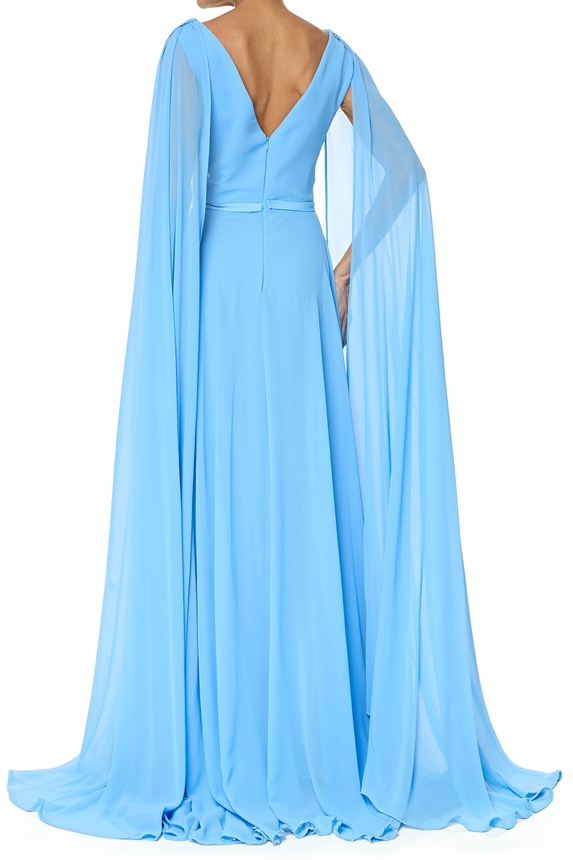 Vestido Longo Crepe Azul - DG76167 Prime Collection
