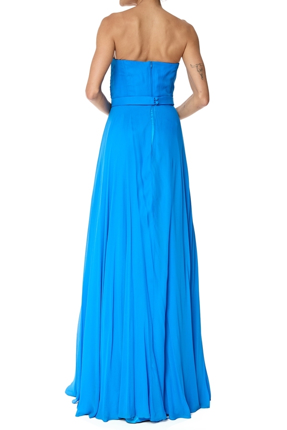 Vestido Longo Crepe Azul - DG76371 Prime Collection