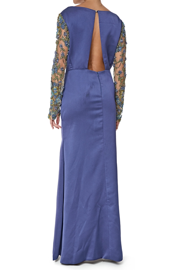 Vestido Longo Crepe Azul - DG76424 Patricia Bonaldi / PatBo