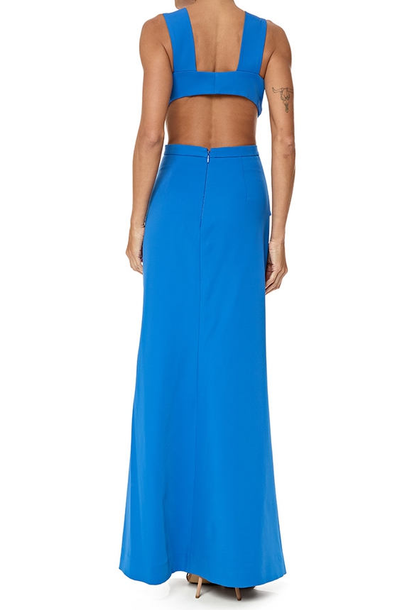 Vestido Longo Crepe Azul - DG76733 BCBG