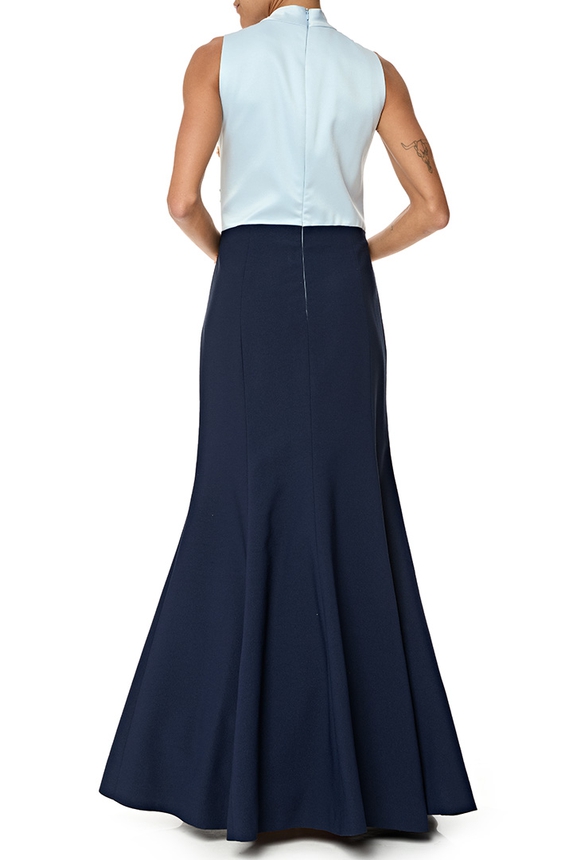 Vestido Longo Crepe Azul - DG76760 Patricia Bonaldi / PatBo