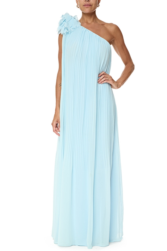 Vestido Longo Crepe Azul - DG76873 Essential Collection