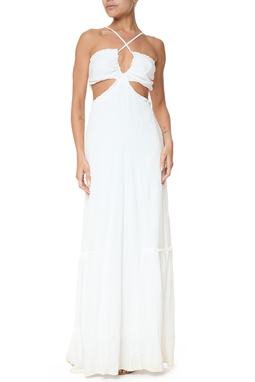 Vestido Longo Crepe Branco