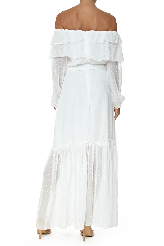 Vestido Longo Crepe Branco - DG76429 Basic Collection