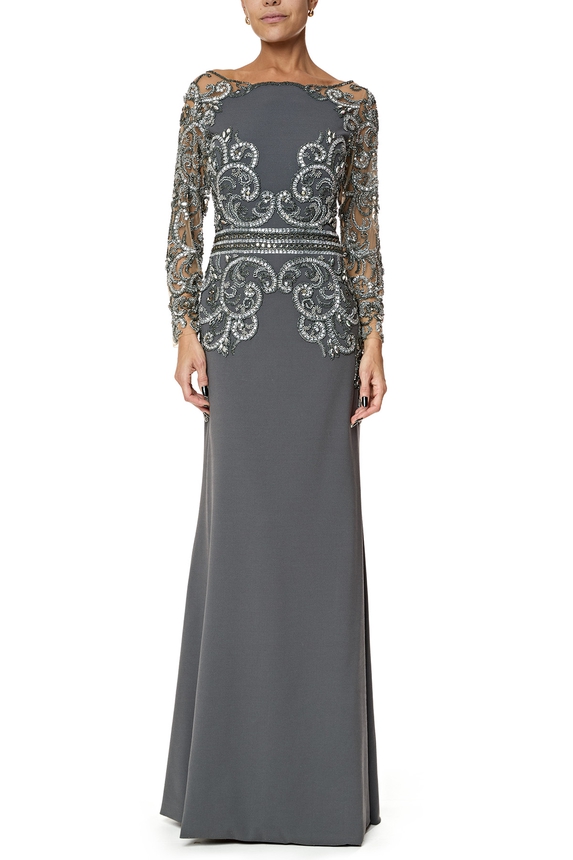 Vestido Longo Crepe Cinza - DG76162 Patricia Bonaldi / PatBo
