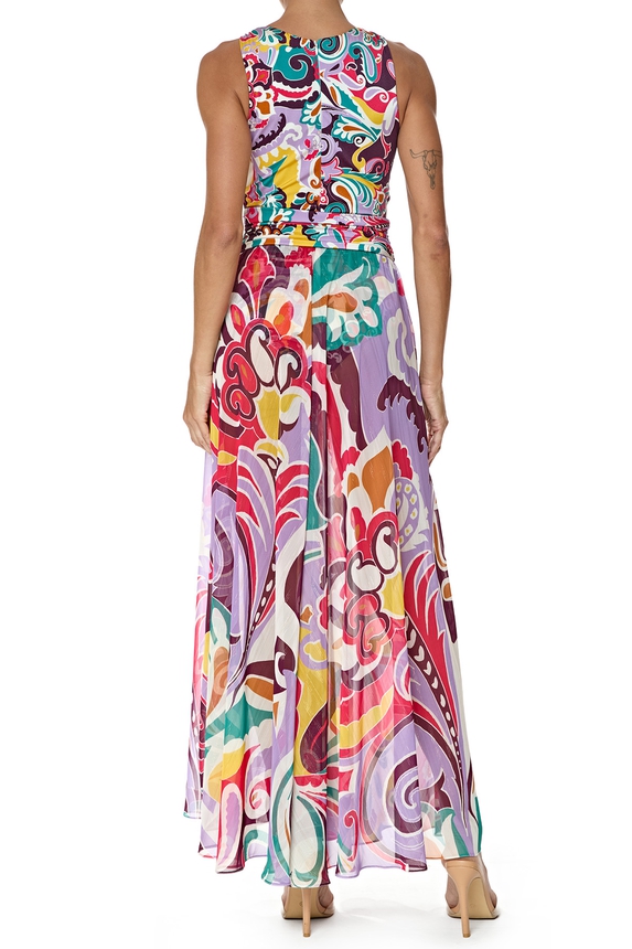 Vestido Longo Crepe Estampado - DG76408 Patricia Bonaldi / PatBo