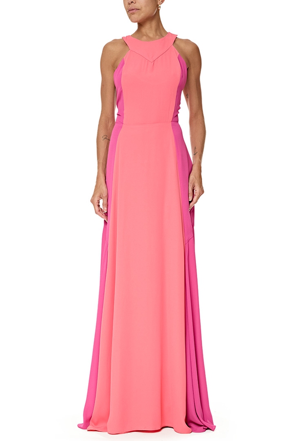 Vestido Longo Crepe Estampado - DG76911 Kika Simonsen