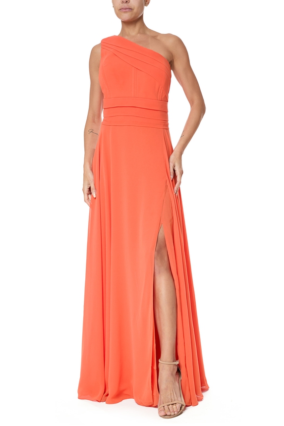 Vestido Longo Crepe Laranja - DG75783 Prime Collection