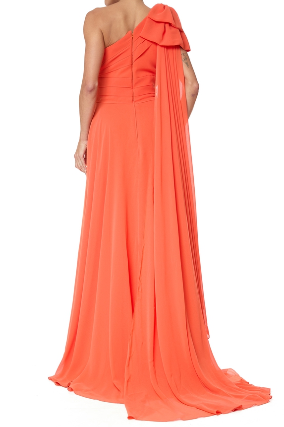 Vestido Longo Crepe Laranja - DG75783 Prime Collection