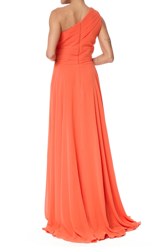 Vestido Longo Crepe Laranja - DG75783 Prime Collection