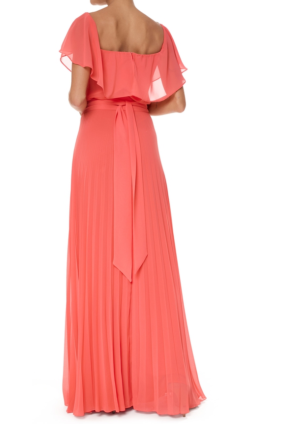 Vestido Longo Crepe Laranja - DG75974 Essential Collection