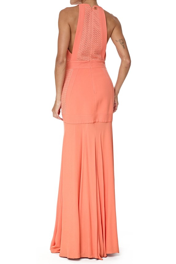 Vestido Longo Crepe Laranja - DG76423 Bo.Bô