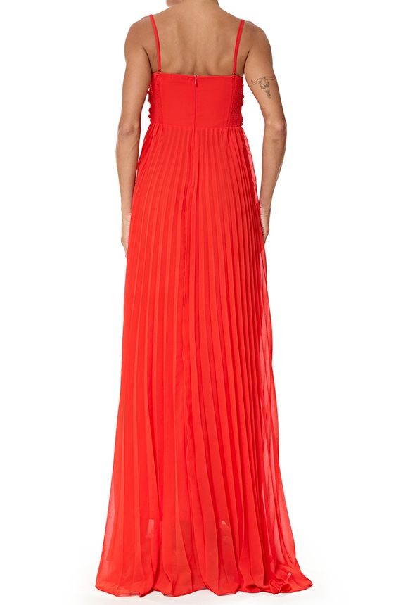 Vestido Longo Crepe Laranja - DG76769 Costume
