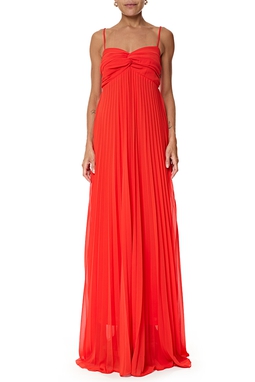 Vestido Longo Crepe Laranja