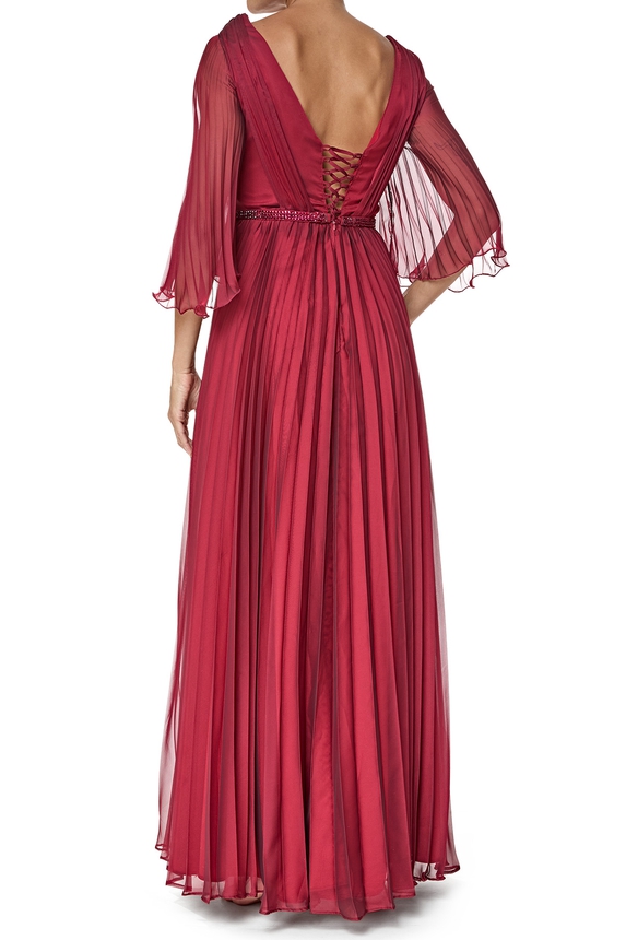 Vestido Longo Crepe Marsala - DG76559 Essential Collection